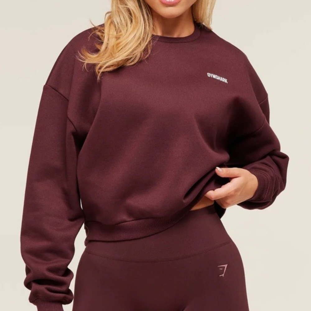 Gymshark Rest Day Sweats Oversized Pullover Burgundy Maroon Medium